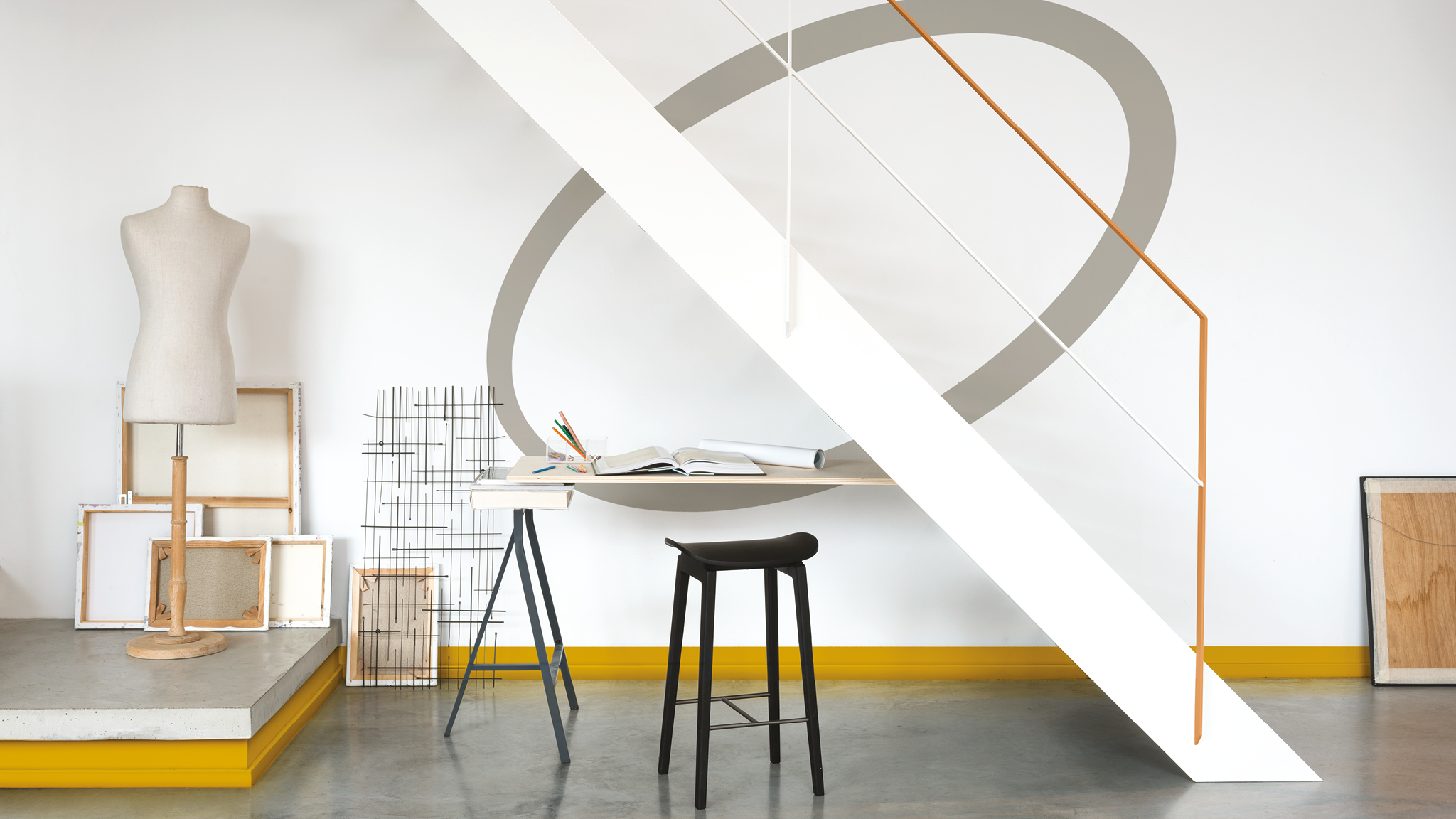Espacio de trabajo oval Definí tu espacio de trabajo con colores en diseños dinámicos.