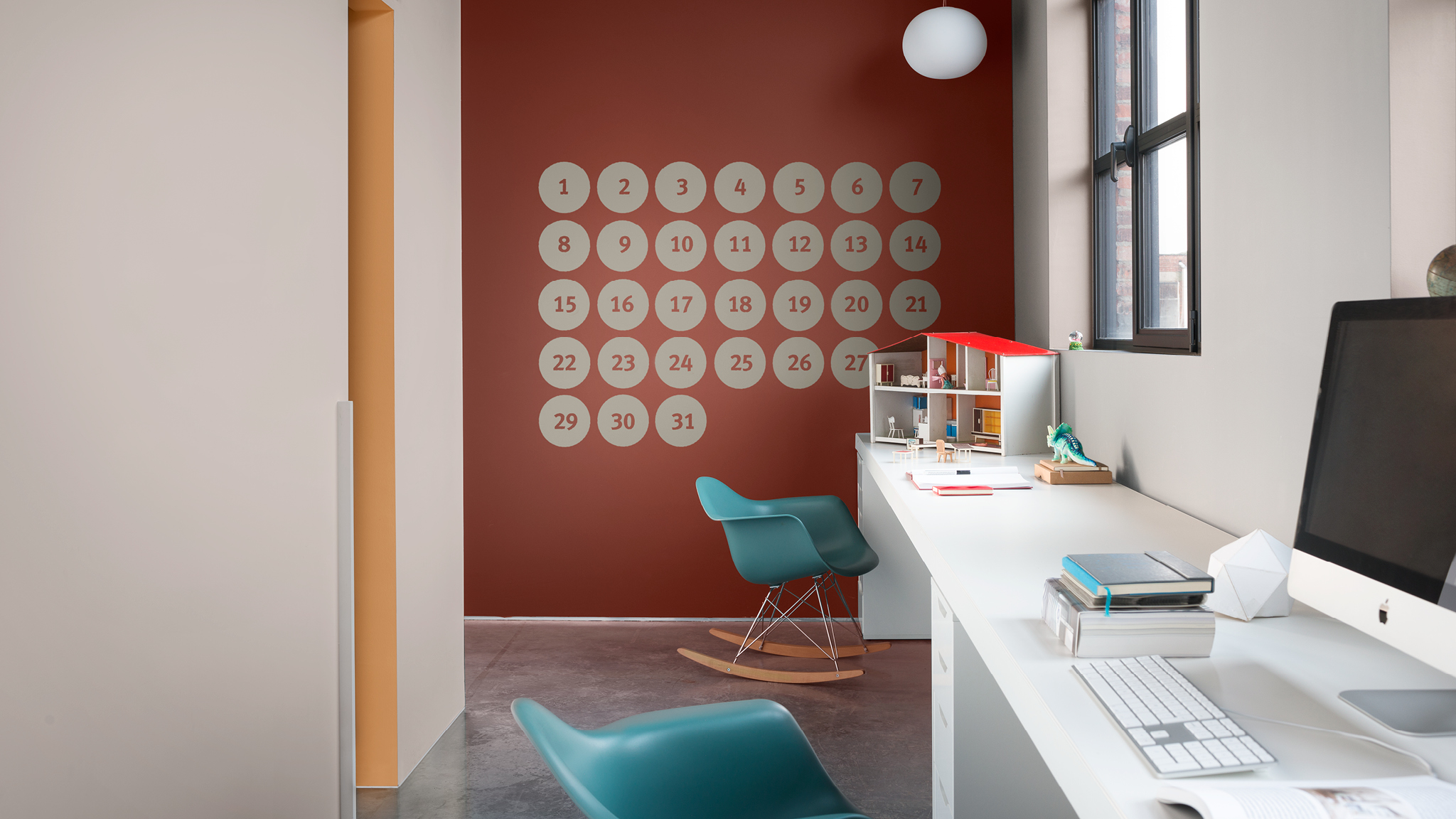 La pared calendario Los diseños dinámicos en las paredes hacen que tu oficina en casa tenga un toque de creatividad.