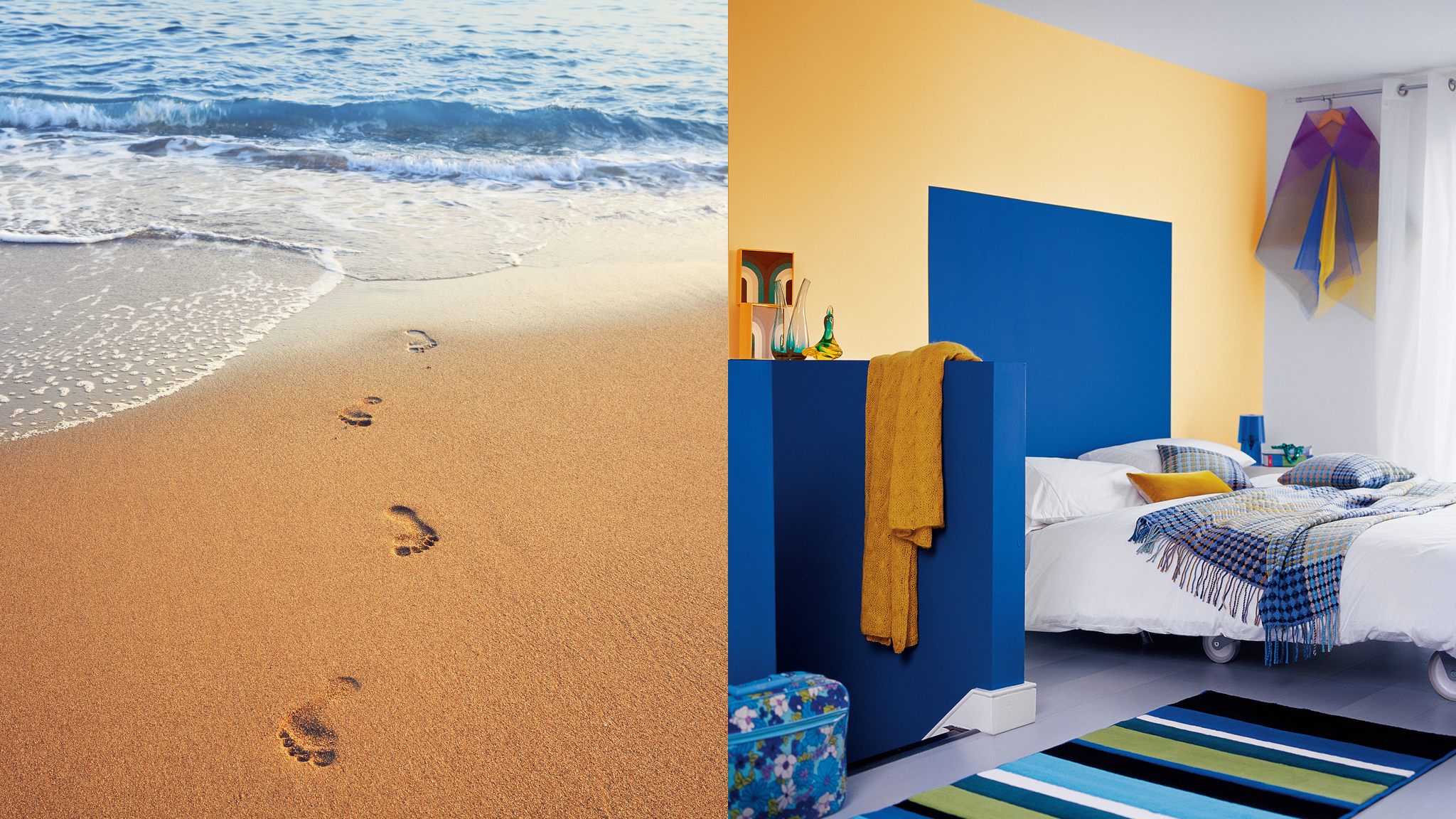 Combina los colores con alegria Sentite siempre como si estuvieras de vacaciones pintando las paredes con colores de temática playera.