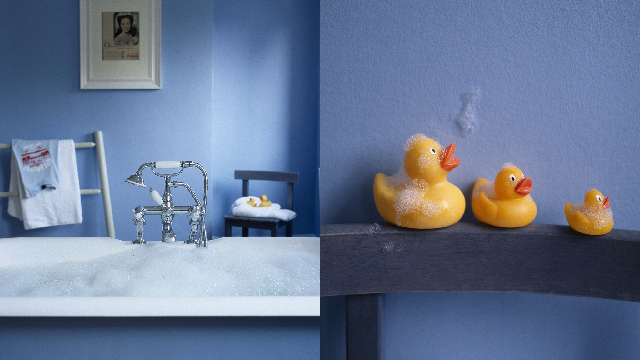 Llena de calma el bano con el azul La combinación de verde y blanco sirve para dar sensación de espacio en un baño pequeño, mientras que el azul marino aporta tranquilidad y ayuda a unificar un estilo desigual.