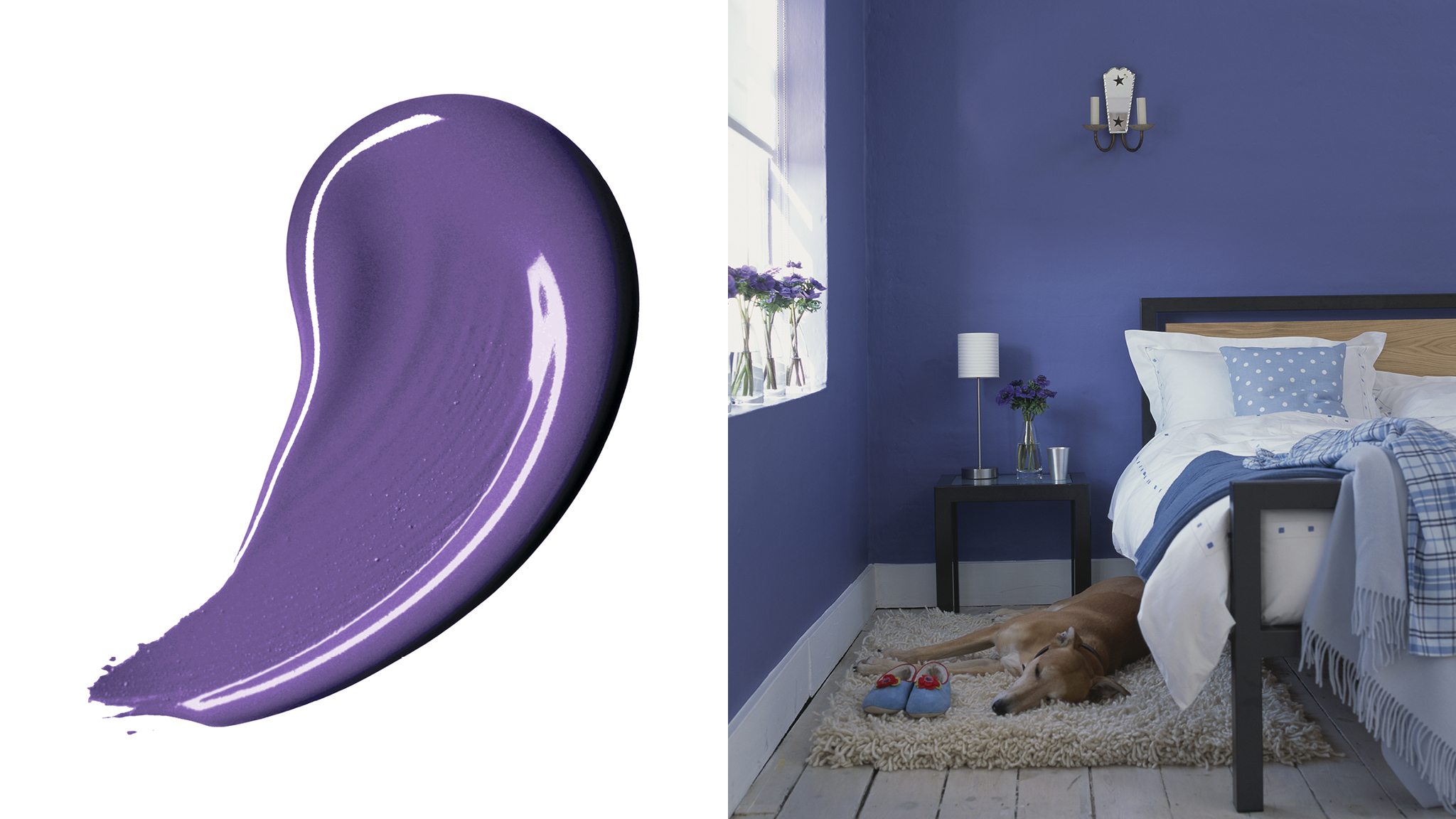 Pura relajacion en un dormitorio violeta El violeta es uno de los tonos que transmite más tranquilidad de la escala cromática pues da sensación de relajación y bienestar.