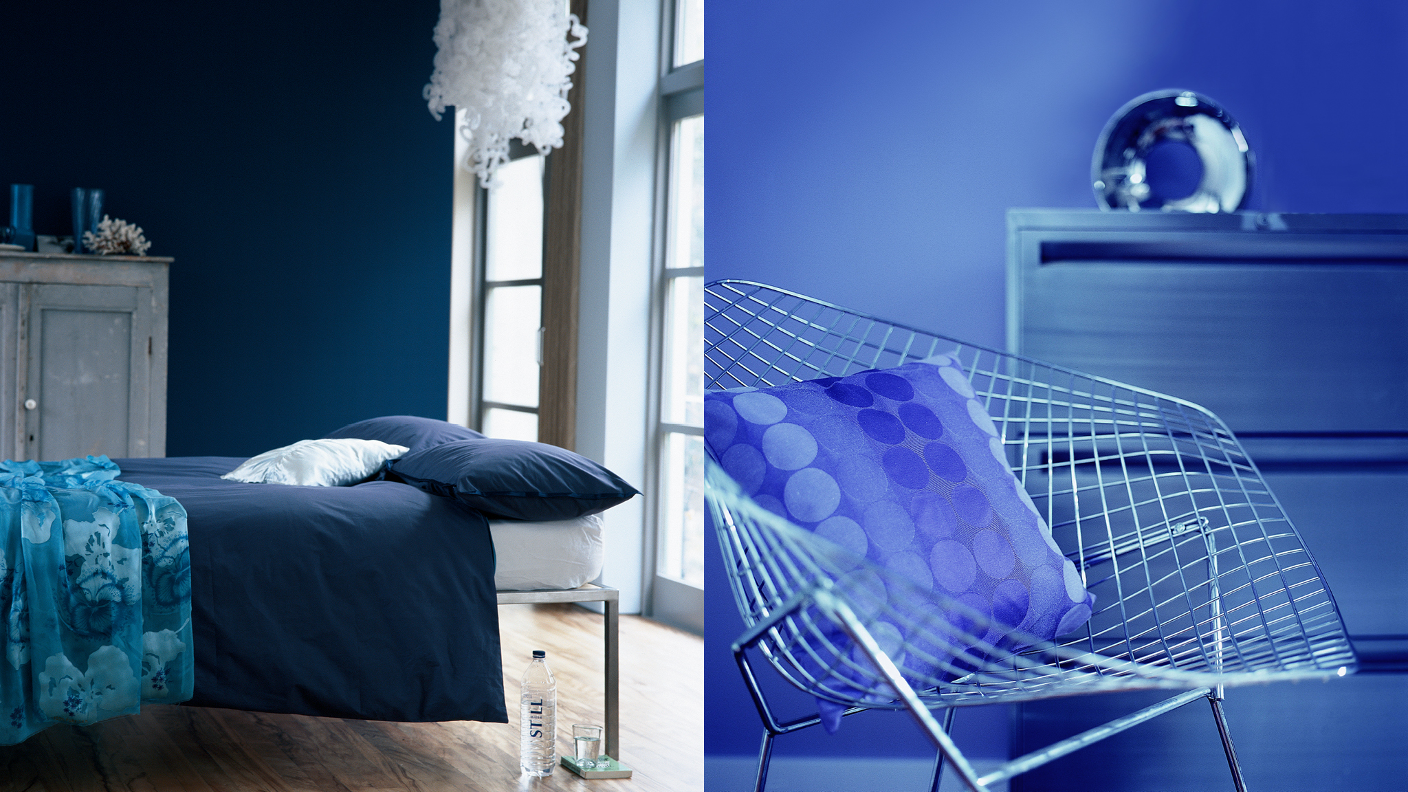 Un dormitorio azul de autentico lujo Inspirate en el cielo nocturno y pintá las paredes de un azul oscuro si buscás un estilo sombrío y misterioso, pero también acogedor, para tu dormitorio.