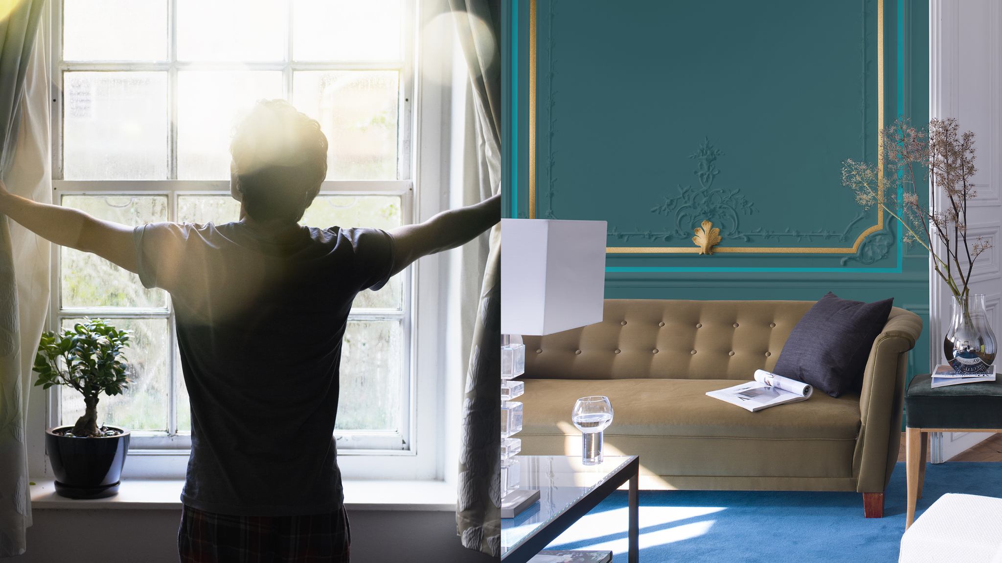 Un hermoso living lleno de luz Las habitaciones que son testigos de la salida del sol son las que tienen mayor variación de luz a lo largo del día. Al amanecer la luz tiene un ligero tinte rosado, que pasa rápidamente al azul a medida que avanza la mañana.