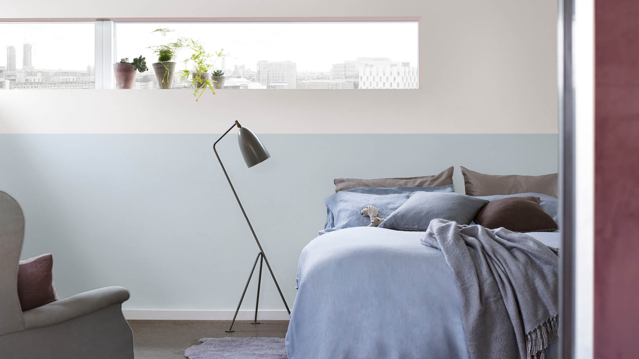 Efecto dividido en un dormitorio Efecto dividido en un dormitorio
